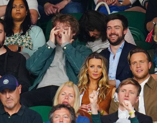 Mandatory Credit: Photo by Javier Garcia Shutterstock (12197711cu) Lewis Capaldi and Jack Whitehall watching the action on Centre Court Wimbledon Tennis Championships, Day 8, The All England Lawn Tennis and Croquet Club, London, UK - 06 Jul 2021 Wimbledon Tennis Championships, Day 8, The All England Lawn Tennis and Croquet Club, London, UK - 06 Jul 2021  Copyright: xJavierxGarcia Shutterstockx 12197711cu