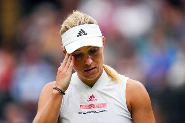 Mandatory Credit: Photo by Shutterstock (12197712ax) Angelique Kerber during her quarter-final match Wimbledon Tennis Championships, Day 8, The All England Lawn Tennis and Croquet Club, London, UK - 06 Jul 2021 Wimbledon Tennis Championships, Day 8, The All England Lawn Tennis and Croquet Club, London, UK - 06 Jul 2021  Copyright: xShutterstockx 12197712ax