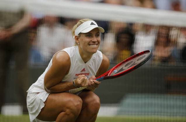 Sport Themen der Woche KW27 Mandatory Credit: Photo by Shutterstock (12197713w) Angelique Kerber of Germany celebrates Wimbledon Tennis Championships, Day 8, The All England Lawn Tennis and Croquet Club, London, UK - 06 Jul 2021 Wimbledon Tennis Championships, Day 8, The All England Lawn Tennis and Croquet Club, London, UK - 06 Jul 2021  Copyright: xShutterstockx 12197713w