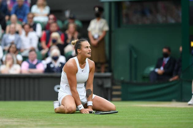Aryna Sabalenka (Bel) TENNIS : Wimbledon 2021 - 06 07 2021 AntoineCouvercelle Panoramic 