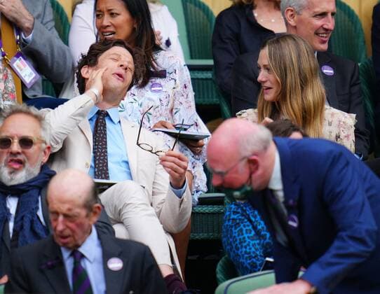 Mandatory Credit: Photo by Javier Garcia Shutterstock (12199110k) James Norton and Hannah Bagshawe in the Royal Box on Centre Court Wimbledon Tennis Championships, Day 9, The All England Lawn Tennis and Croquet Club, London, UK - 07 Jul 2021 Wimbledon Tennis Championships, Day 9, The All England Lawn Tennis and Croquet Club, London, UK - 07 Jul 2021  Copyright: xJavierxGarcia Shutterstockx 12199110k