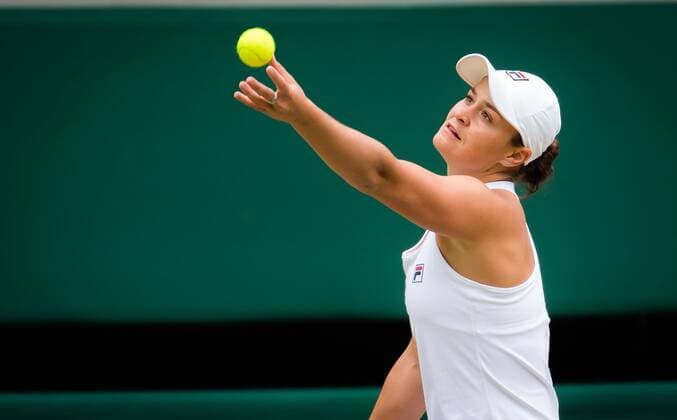 Mandatory Credit: Photo by Rob Prange Shutterstock (12200588x) Ashleigh Barty of Australia in action during the semi-final of the 2021 Wimbledon Championships Grand Slam tennis tournament Wimbledon Tennis Championships, Day 10, The All England Lawn Tennis and Croquet Club, London, UK - 08 Jul 2021 Wimbledon Tennis Championships, Day 10, The All England Lawn Tennis and Croquet Club, London, UK - 08 Jul 2021  Copyright: xRobxPrange Shutterstockx 12200588x