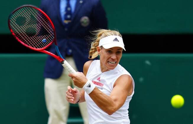 Mandatory Credit: Photo by Javier Garcia Shutterstock (12200578ab) Angelique Kerber during her semi-final match Wimbledon Tennis Championships, Day 10, The All England Lawn Tennis and Croquet Club, London, UK - 08 Jul 2021 Wimbledon Tennis Championships, Day 10, The All England Lawn Tennis and Croquet Club, London, UK - 08 Jul 2021  Copyright: xJavierxGarcia Shutterstockx 12200578ab