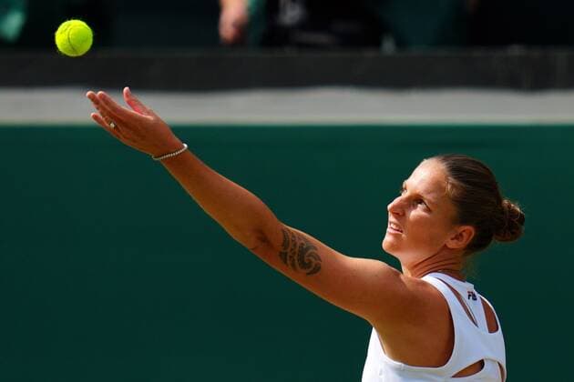 Mandatory Credit: Photo by Javier Garcia Shutterstock (12200578cg) Karolina Pliskova during her semi-final match Wimbledon Tennis Championships, Day 10, The All England Lawn Tennis and Croquet Club, London, UK - 08 Jul 2021 Wimbledon Tennis Championships, Day 10, The All England Lawn Tennis and Croquet Club, London, UK - 08 Jul 2021  Copyright: xJavierxGarcia Shutterstockx 12200578cg