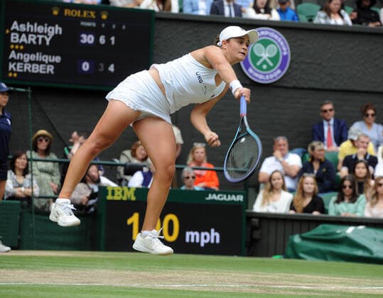 Lawn Tennis - 2021 All England Championships - Week Two - Thursday - Wimbledon - Ladies Semi Final . Ashleigh Barty v Angelique Kerber Ashleigh Barty of Australia 
