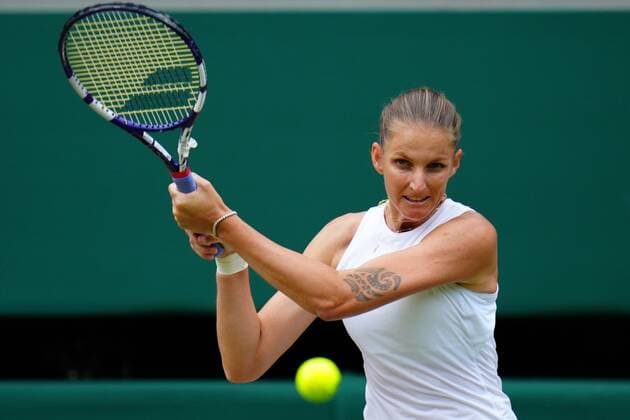 Mandatory Credit: Photo by Javier Garcia Shutterstock (12200578ex) Karolina Pliskova during her semi-final match Wimbledon Tennis Championships, Day 10, The All England Lawn Tennis and Croquet Club, London, UK - 08 Jul 2021 Wimbledon Tennis Championships, Day 10, The All England Lawn Tennis and Croquet Club, London, UK - 08 Jul 2021  Copyright: xJavierxGarcia Shutterstockx 12200578ex