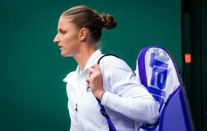 Mandatory Credit: Photo by Rob Prange Shutterstock (12200588bf) Karolina Pliskova of the Czech Republic in action during the semi-final of the 2021 Wimbledon Championships Grand Slam tennis tournament Wimbledon Tennis Championships, Day 10, The All England Lawn Tennis and Croquet Club, London, UK - 08 Jul 2021 Wimbledon Tennis Championships, Day 10, The All England Lawn Tennis and Croquet Club, London, UK - 08 Jul 2021  Copyright: xRobxPrange Shutterstockx 12200588bf