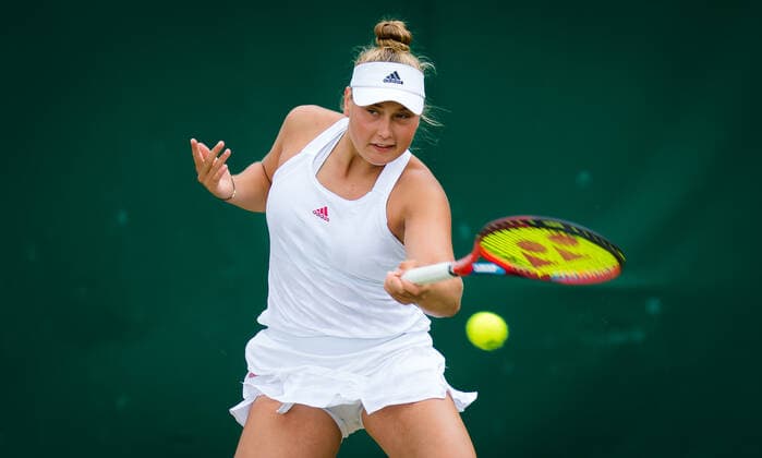 July 8, 2021: Nastasja Schunk of Germany in action during the Juniors competition at the 2021 Wimbledon Championships Grand Slam tennis tournament - ZUMAa181 20210708_zaa_a181_002 Copyright: xRobxPrangex