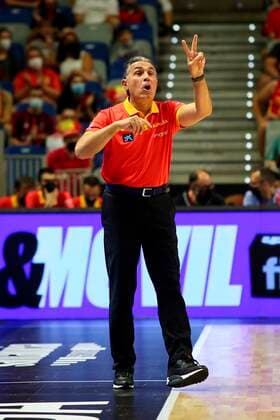 Spain s head coach Sergio Scariolo reacts during a friendly basketball match between Spain and France at Martin Carpena pavilion in Malaga, Andalusia, Spain, 08 July 2021. Th?e Spanish team faces France in preparation for the Tokyo 2020 Olympic Games, Olympische Spiele, Olympia, OS Spain - France !ACHTUNG: NUR REDAKTIONELLE NUTZUNG!  Copyright: xDanielxPérezx GRAF6504 20210708-a56ef62be090e3e40e1af730709962a85b8c8770