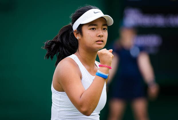 July 8, 2021, LONDON, GREAT BRITAIN: Alexandra Elara of the Philippines in action during the Juniors competition of the 2021 Wimbledon Championships Grand Slam tennis tournament LONDON GREAT BRITAIN - ZUMAa181 20210708_zaa_a181_102 Copyright: xRobxPrangex
