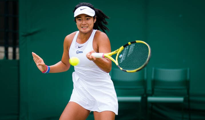 July 8, 2021, LONDON, GREAT BRITAIN: Alexandra Elara of the Philippines in action during the Juniors competition of the 2021 Wimbledon Championships Grand Slam tennis tournament LONDON GREAT BRITAIN - ZUMAa181 20210708_zaa_a181_109 Copyright: xRobxPrangex