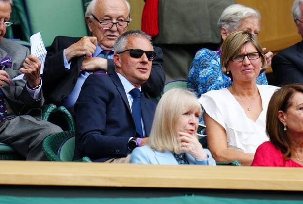 Mandatory Credit: Photo by Javier Garcia Shutterstock (12202131cg) Tim Davie, Director-General of the BBC, in the Royal Box on Centre Court Wimbledon Tennis Championships, Day 11, The All England Lawn Tennis and Croquet Club, London, UK - 09 Jul 2021 Wimbledon Tennis Championships, Day 11, The All England Lawn Tennis and Croquet Club, London, UK - 09 Jul 2021 Copyright: xJavierxGarcia Shutterstockx 12202131cg