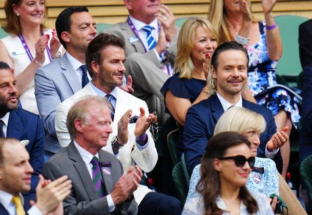 Mandatory Credit: Photo by Javier Garcia Shutterstock (12202131ci) David Beckham in the Royal Box on Centre Court Wimbledon Tennis Championships, Day 11, The All England Lawn Tennis and Croquet Club, London, UK - 09 Jul 2021 Wimbledon Tennis Championships, Day 11, The All England Lawn Tennis and Croquet Club, London, UK - 09 Jul 2021  Copyright: xJavierxGarcia Shutterstockx 12202131ci