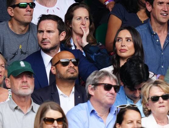 Mandatory Credit: Photo by Shutterstock (12202136ab) Frank Lampard and Christine Bleakley on Centre Court Wimbledon Tennis Championships, Day 11, The All England Lawn Tennis and Croquet Club, London, UK - 09 Jul 2021 Wimbledon Tennis Championships, Day 11, The All England Lawn Tennis and Croquet Club, London, UK - 09 Jul 2021  Copyright: xShutterstockx 12202136ab