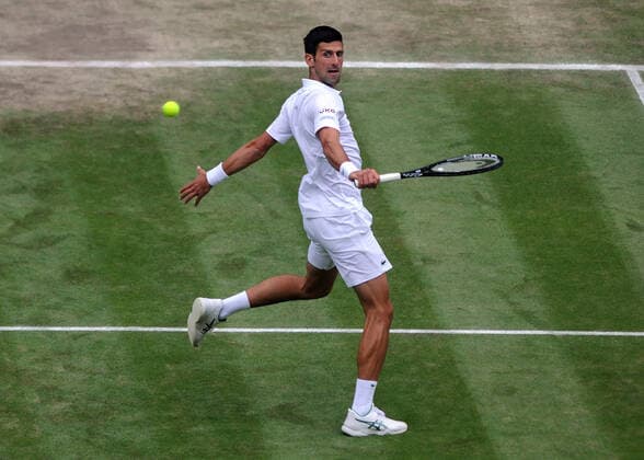 Lawn Tennis - 2021 All England Championships - Week Two - Friday - Wimbledon Mens Semi Final - Novak Djokovic v Denis Shapovalov Novak Djokovic 