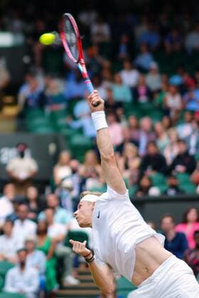 Mandatory Credit: Photo by Javier Garcia Shutterstock (12202131eo) Denis Shapovalov during his semi-final match Wimbledon Tennis Championships, Day 11, The All England Lawn Tennis and Croquet Club, London, UK - 09 Jul 2021 Wimbledon Tennis Championships, Day 11, The All England Lawn Tennis and Croquet Club, London, UK - 09 Jul 2021  Copyright: xJavierxGarcia Shutterstockx 12202131eo