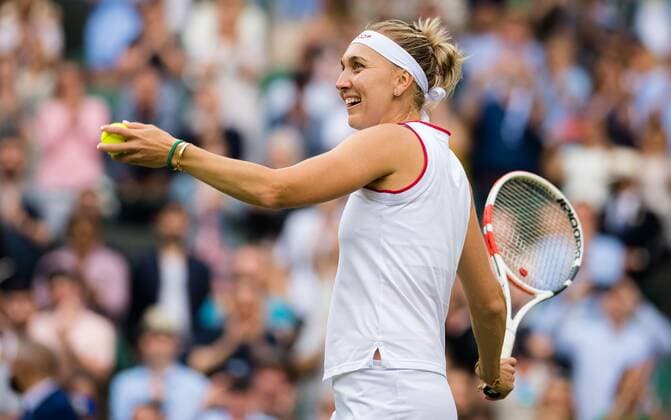 Mandatory Credit: Photo by Rob Prange Shutterstock (12202162ay) Elena Vesnina & Veronika Kudermetova of Russia in action during the doubles semi-final of the 2021 Wimbledon Championships Grand Slam tennis tournament Wimbledon Tennis Championships, Day 11, The All England Lawn Tennis and Croquet Club, London, UK - 09 Jul 2021 Wimbledon Tennis Championships, Day 11, The All England Lawn Tennis and Croquet Club, London, UK - 09 Jul 2021  Copyright: xRobxPrange Shutterstockx 12202162ay