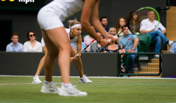 July 9, 2021, LONDON, GREAT BRITAIN: Elena Vesnina & Veronika Kudermetova of Russia in action during the doubles semi-final of the 2021 Wimbledon Championships Grand Slam tennis tournament LONDON GREAT BRITAIN - ZUMAa181 20210709_zaa_a181_041 Copyright: xRobxPrangex