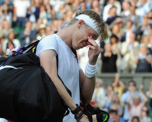 Lawn Tennis - 2021 All England Championships - Week Two - Friday - Wimbledon Mens Semi Final - Novak Djokovic v Denis Shapovalov Denis Shapovalov breaks down in tears as he leaves the court 