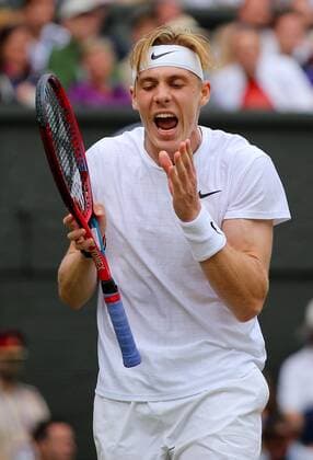 Mandatory Credit: Photo by Shutterstock (12202161bo) Denis Shapovalov of Canada frustrated Wimbledon Tennis Championships, Day 11, The All England Lawn Tennis and Croquet Club, London, UK - 09 Jul 2021 Wimbledon Tennis Championships, Day 11, The All England Lawn Tennis and Croquet Club, London, UK - 09 Jul 2021  Copyright: xShutterstockx 12202161bo