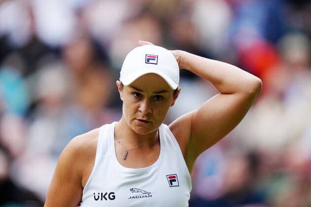 Mandatory Credit: Photo by Shutterstock (12203622q) Ashleigh Barty during the Ladies Singles final Wimbledon Tennis Championships, Day 12, The All England Lawn Tennis and Croquet Club, London, UK - 10 Jul 2021 Wimbledon Tennis Championships, Day 12, The All England Lawn Tennis and Croquet Club, London, UK - 10 Jul 2021  Copyright: xShutterstockx 12203622q