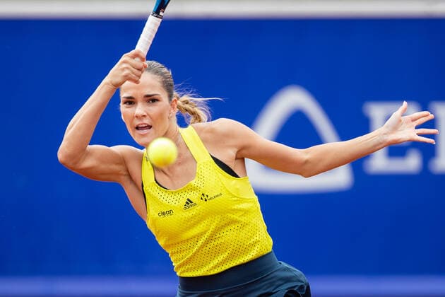 210710 Mirjam Björklund, Sverige, i finalen i dubbel under dag 6 av Nordea Open den 10 juli 2021 i Bastad. Copyright: MATHILDAxAHLBERG BB210710BB839