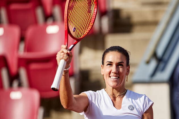 Winner Nuria Parrizas Diaz, Spain after the final against Olga Govortsova, Belarus during the tennis tournament Nordea Open in Bastad, Sweden July 10, 2021. BÅSTAD SWEDEN Tennis x11830x