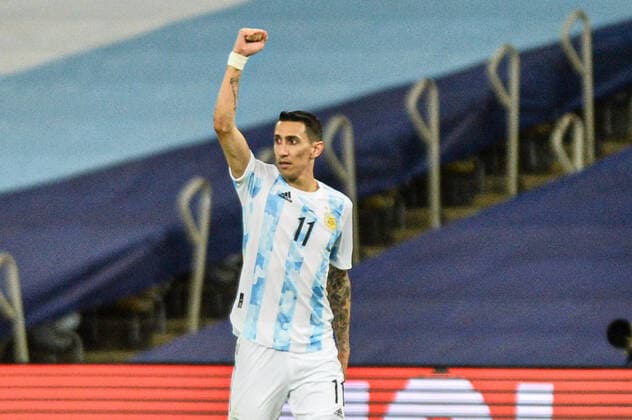 Argentina x Brasil RIO DE JANEIRO, RJ - 10.07.2021: ARGENTINA X BRASIL - Di Maria scores a goal during Argentina x Brazil, a match valid for the Copa America 2021 Final, held at Maracanã Stadium, located in the city of Rio de Janeiro, RJ, this Saturday (10). (Photo: Nayra Halm Fotoarena) x2091718x  NayraxHalm