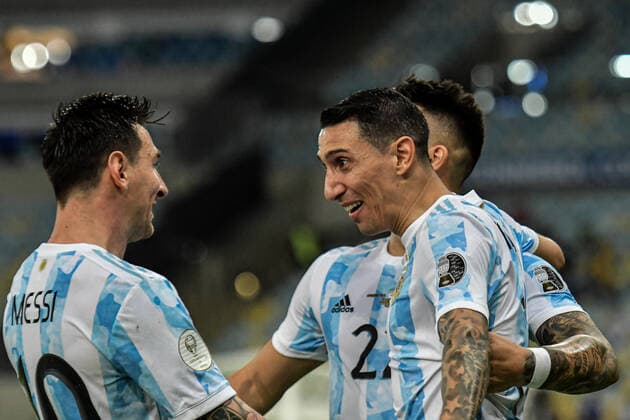 Brazil v Argentina: Final - Copa America Brazil 2021 Di Maria Argentina player celebrates his goal during the match against Brazil at the Maracana stadium, for the Copa America 2021, this Saturday (10). Rio de Janeiro Brazil ribeiro-notitle210710_npUiZ  Copyright: xThiagoxRibeirox