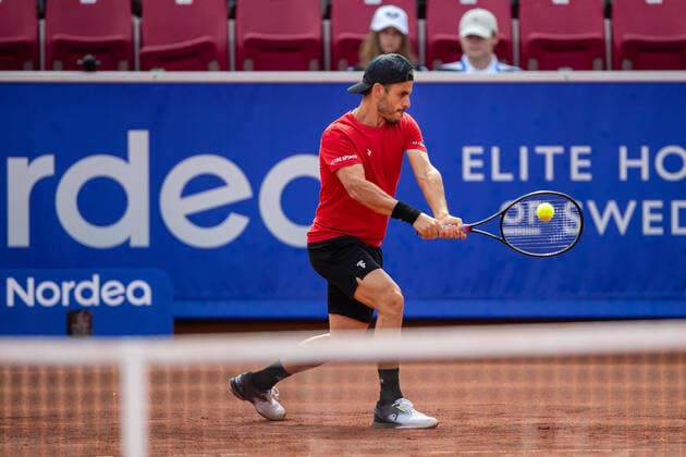210711 Thomas Fabbiano, Italien, i herrarnas kval under dag 7 av Nordea Open 11 juli 2021 i Bastad. Copyright: MATHILDAxAHLBERG BB210711BB341
