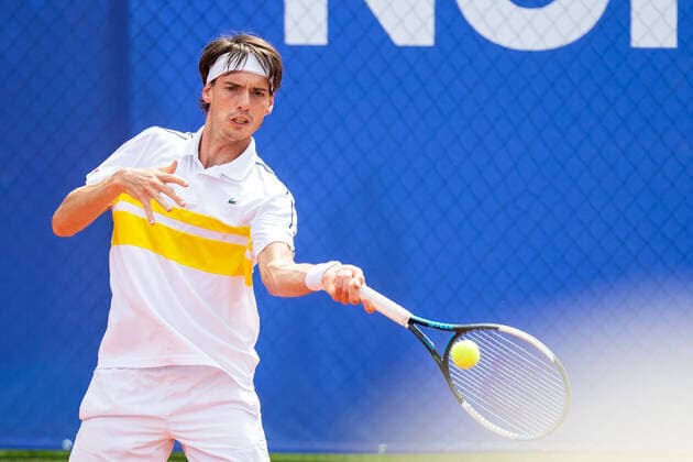 210711 Marc-Andrea Heuler, Schweiz, i herrarnas kval under dag 7 av Nordea Open 11 juli 2021 i Bastad. Copyright: MATHILDAxAHLBERG BB210711BB349