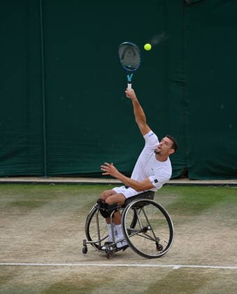 2021 Wimbledon Championship Royal Box Wheelchair Mens Final Joachim Gerard , Belgium