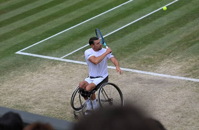 2021 Wimbledon Championship Royal Box Wheelchair Mens Final Joachim Gerard , Belgium