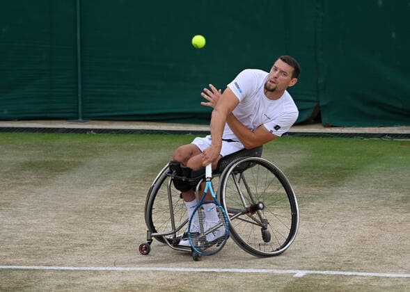2021 Wimbledon Championship Royal Box Wheelchair Mens Final Joachim Gerard , Belgium