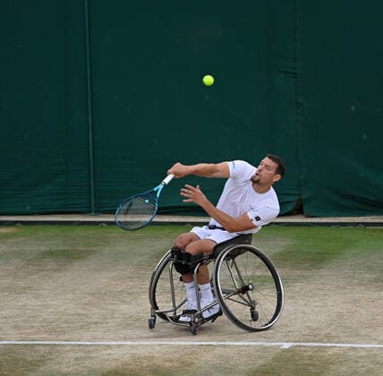 2021 Wimbledon Championship Royal Box Wheelchair Mens Final Joachim Gerard , Belgium