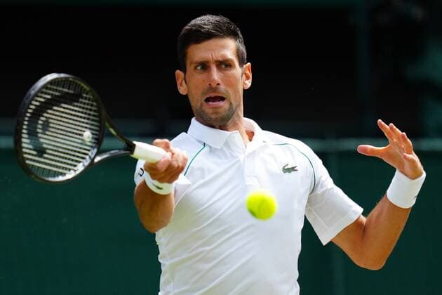 Mandatory Credit: Photo by Javier Garcia Shutterstock (12204578t) Novak Djokovic during the Gentlemen s Singles final Wimbledon Tennis Championships, Day 13, The All England Lawn Tennis and Croquet Club, London, UK - 11 Jul 2021 Wimbledon Tennis Championships, Day 13, The All England Lawn Tennis and Croquet Club, London, UK - 11 Jul 2021  Copyright: xJavierxGarcia Shutterstockx 12204578t