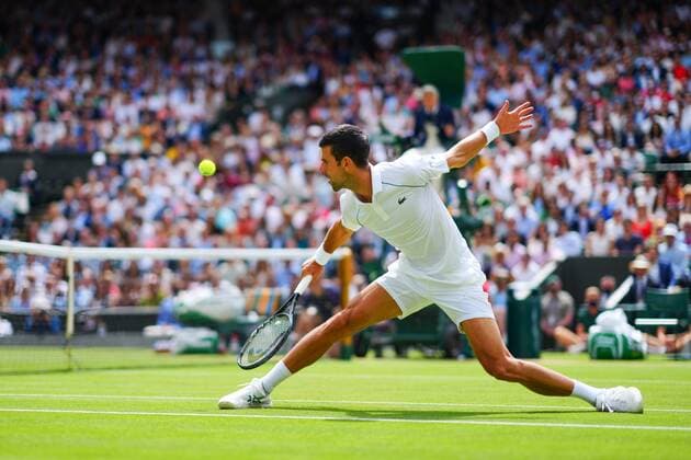 Mandatory Credit: Photo by Javier Garcia Shutterstock (12204578as) Novak Djokovic during the Gentlemen s Singles final Wimbledon Tennis Championships, Day 13, The All England Lawn Tennis and Croquet Club, London, UK - 11 Jul 2021 Wimbledon Tennis Championships, Day 13, The All England Lawn Tennis and Croquet Club, London, UK - 11 Jul 2021  Copyright: xJavierxGarcia Shutterstockx 12204578as