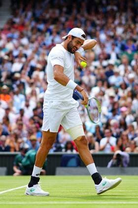 Mandatory Credit: Photo by Javier Garcia Shutterstock (12204578av) Matteo Berrettini during the Gentlemen s Singles final Wimbledon Tennis Championships, Day 13, The All England Lawn Tennis and Croquet Club, London, UK - 11 Jul 2021 Wimbledon Tennis Championships, Day 13, The All England Lawn Tennis and Croquet Club, London, UK - 11 Jul 2021  Copyright: xJavierxGarcia Shutterstockx 12204578av