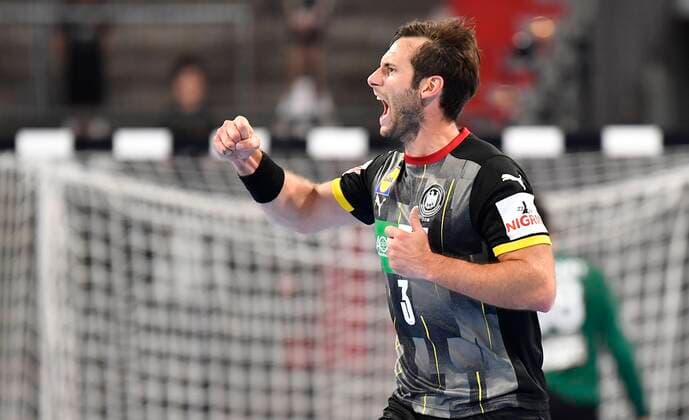 11.07.2021 - Handball - Drei Nationen Turnier - Länderspiel - Deutschland Germany vs Ägypten Egypt - - Uwe Gensheimer (3, Deutschland ) Torjubel Jubel Freude - ballt Faust Fäuste