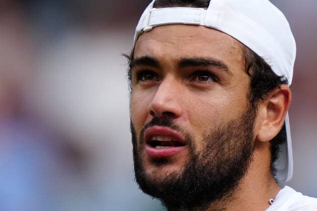 Mandatory Credit: Photo by Shutterstock (12204579cr) Matteo Berrettini during the Gentlemen s Singles final Wimbledon Tennis Championships, Day 13, The All England Lawn Tennis and Croquet Club, London, UK - 11 Jul 2021 Wimbledon Tennis Championships, Day 13, The All England Lawn Tennis and Croquet Club, London, UK - 11 Jul 2021  Copyright: xShutterstockx 12204579cr