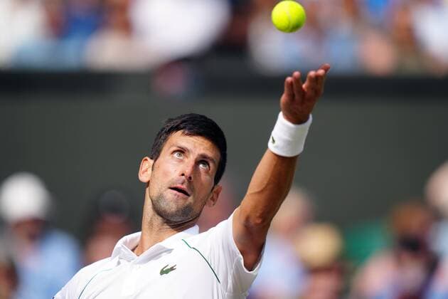 Mandatory Credit: Photo by Shutterstock (12204579cy) Novak Djokovic during the Gentlemen s Singles final Wimbledon Tennis Championships, Day 13, The All England Lawn Tennis and Croquet Club, London, UK - 11 Jul 2021 Wimbledon Tennis Championships, Day 13, The All England Lawn Tennis and Croquet Club, London, UK - 11 Jul 2021  Copyright: xShutterstockx 12204579cy