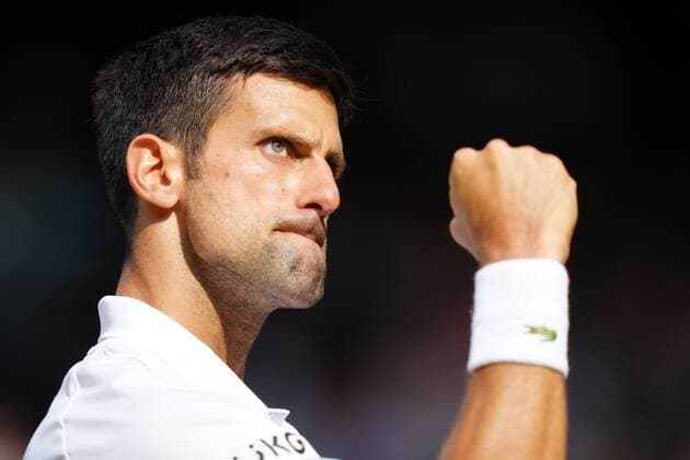 Mandatory Credit: Photo by Shutterstock (12204579cz) Novak Djokovic celebrates during the Gentlemen s Singles final Wimbledon Tennis Championships, Day 13, The All England Lawn Tennis and Croquet Club, London, UK - 11 Jul 2021 Wimbledon Tennis Championships, Day 13, The All England Lawn Tennis and Croquet Club, London, UK - 11 Jul 2021  Copyright: xShutterstockx 12204579cz