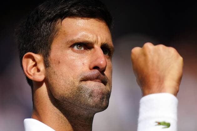 Mandatory Credit: Photo by Shutterstock (12204579db) Novak Djokovic celebrates winning the third set during the Gentlemen s Singles final Wimbledon Tennis Championships, Day 13, The All England Lawn Tennis and Croquet Club, London, UK - 11 Jul 2021 Wimbledon Tennis Championships, Day 13, The All England Lawn Tennis and Croquet Club, London, UK - 11 Jul 2021  Copyright: xShutterstockx 12204579db