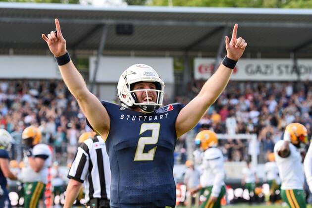 Aaron Ellis ( 2, Quarterback, Stuttgart Surge) American Football, ELF, European Leaguen of Football, Week 4, 11.07.2021 Foto:Eibner Tobias Baur Stuttgart Surge vs. Leipzig Kings European Leaguen of Football, Week 4 , 11.07.2021 Stuttgart *** Aaron Ellis 2, Quarterback, Stuttgart Surge American Football, ELF, European Leaguen of Football, Week 4, 11 07 2021 Foto Eibner Tobias Baur Stuttgart Surge vs Leipzig Kings European Leaguen of Football, Week 4 , 11 07 2021 Stuttgart Copyright: xEibner-Pressefotox EP_TBR