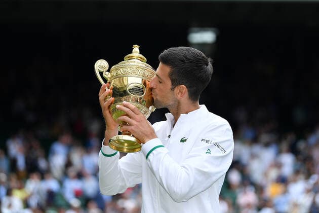 Novak Djokovic (Ser) defeatd Matteo Berrettini (Ita) in Wimbledon final TENNIS : Wimbledon 2021 - 11 07 2021 AntoineCouvercelle Panoramic 