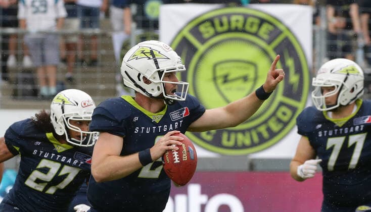 Stuttgart , European League of Football, American Football Stuttgart Surge vs. Leipzig Kings , Aaron Ellis ( Surge )