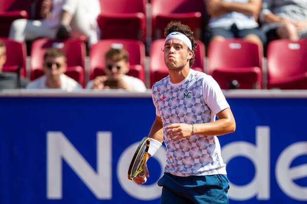 210712 Marco Cecchinato, Italien, under dag 8 av Nordea Open den 12 juli 2021 i Bastad. Copyright: MATHILDAxAHLBERG BB210712BB137