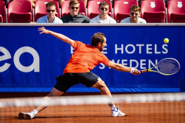 210712 Richard Gasquet, Frankrike, under dag 8 av Nordea Open den 12 juli 2021 i Bastad. Copyright: MATHILDAxAHLBERG BB210712BB149