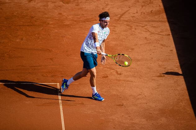 210712 Marco Cecchinato, Italien, under dag 8 av Nordea Open den 12 juli 2021 i Bastad. Copyright: MATHILDAxAHLBERG BB210712BB417