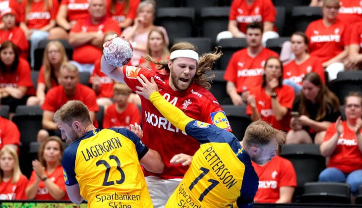 Mikkel Hansen under Det danske herrelandshold i haandbolds testkamp mod Sverige i Royal Stage i Hilleroed mandag den 12. juli 2021. , Hilleroed Denmark Copyright: KeldxNavntoft KeldxNavntoftx spdk20210712-223449-L